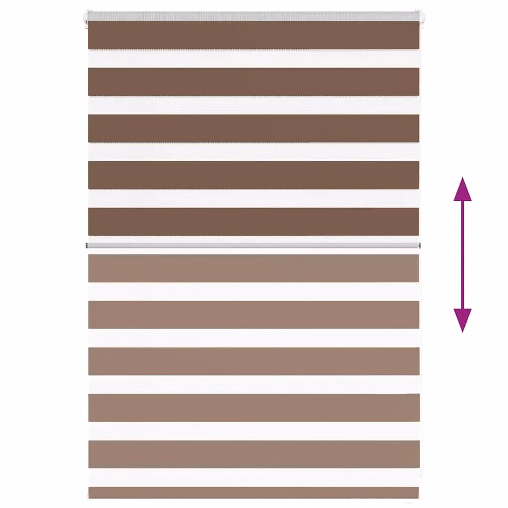 Berkfield Home Brown Zebra Blind with Polyester Fabric, W: 95 cm, H: 100 cm – 3