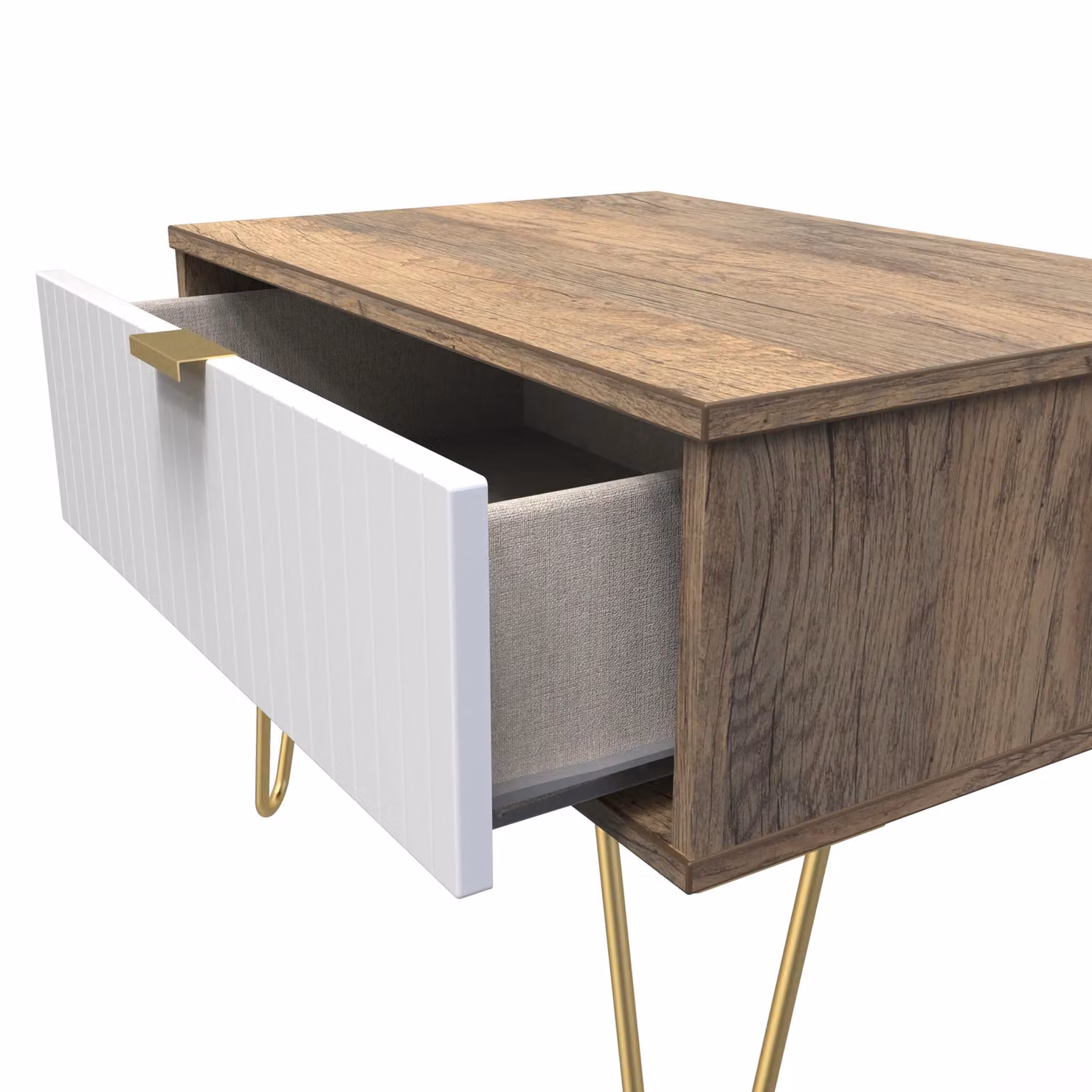 2 U Bexley Ready Assembled 1 Drawer Wide Side Table in Gold and Multicolour – 2