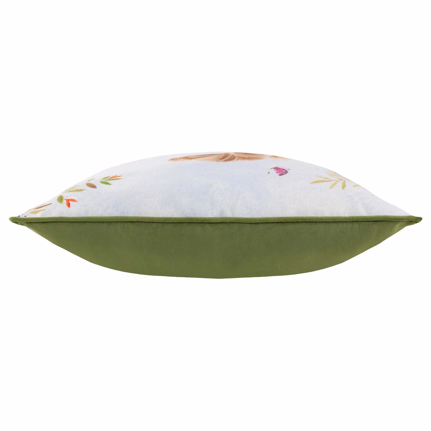Evans Lichfield Daisy Hill Charlie Floral Printed Velvet Cushion in Green and Multicolour, W/D/H: 45 x 45 x 45 cm – 2