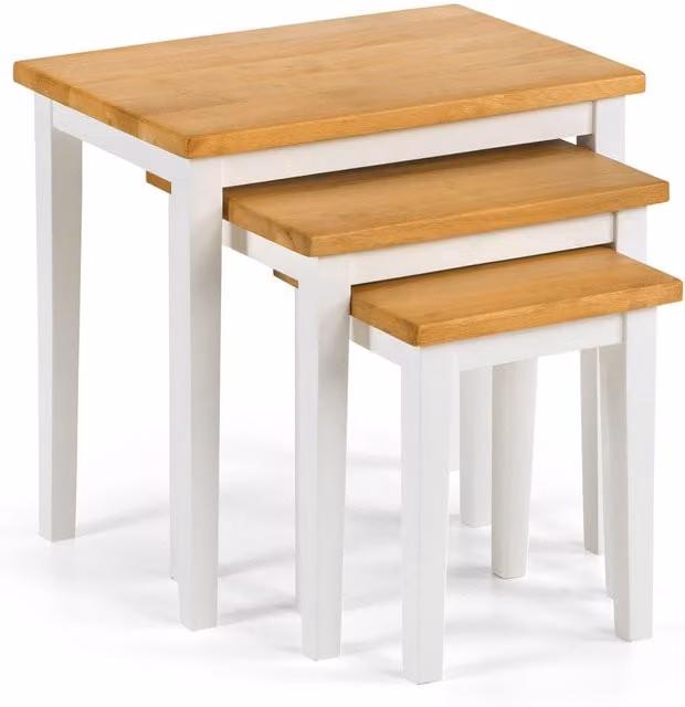 netfurniture Scotch Nest of Tables in White and Light Oak