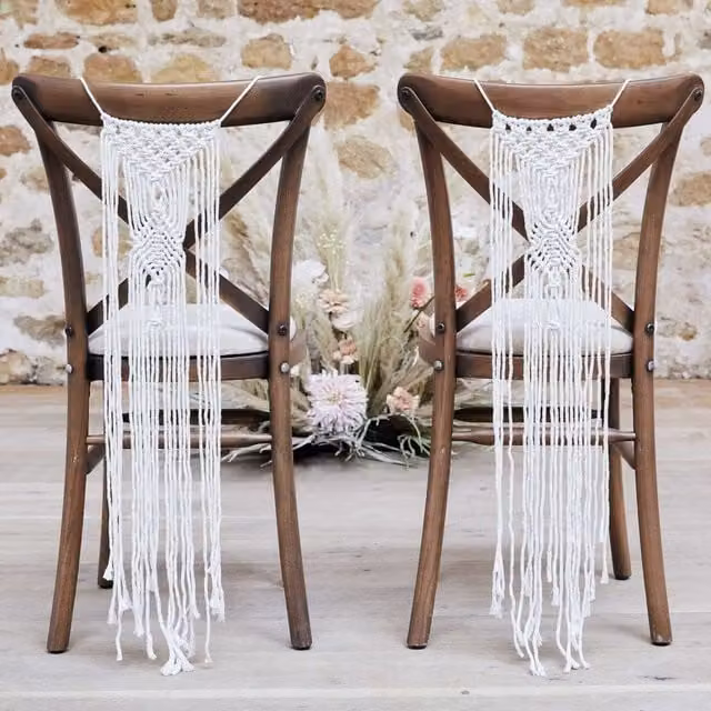 KDMD White Boho Macrame Hanging Wedding Chair Decorations