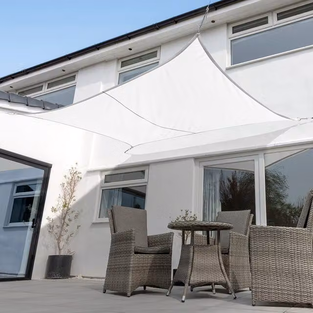 Kookaburra Rectangular Waterproof Sun Shade Sail in White with UPF 50, W: 4 m, D: 3 m