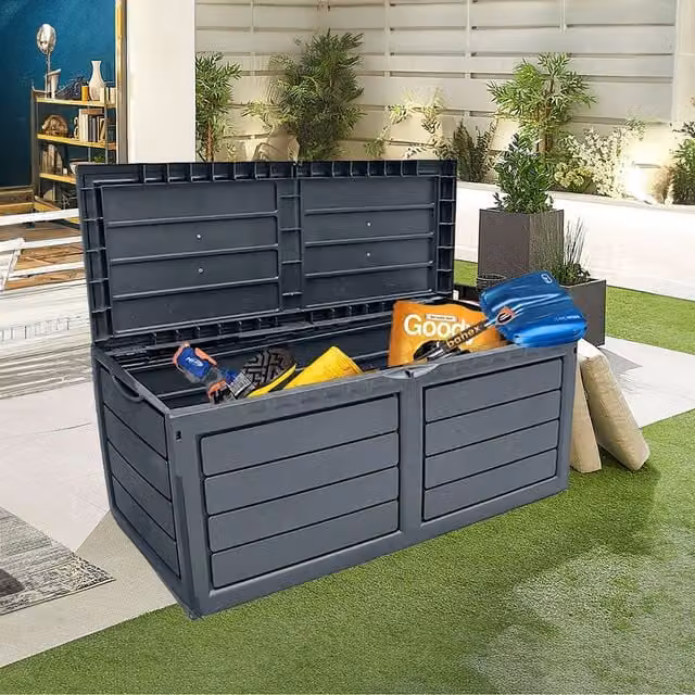 Neo Garden 320 Litre Dark Grey Plastic Outdoor Storage Box