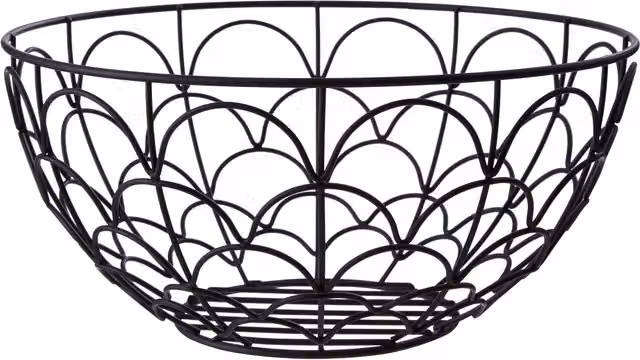 Orsina Vertex Deco Fruit Basket in Black Metal