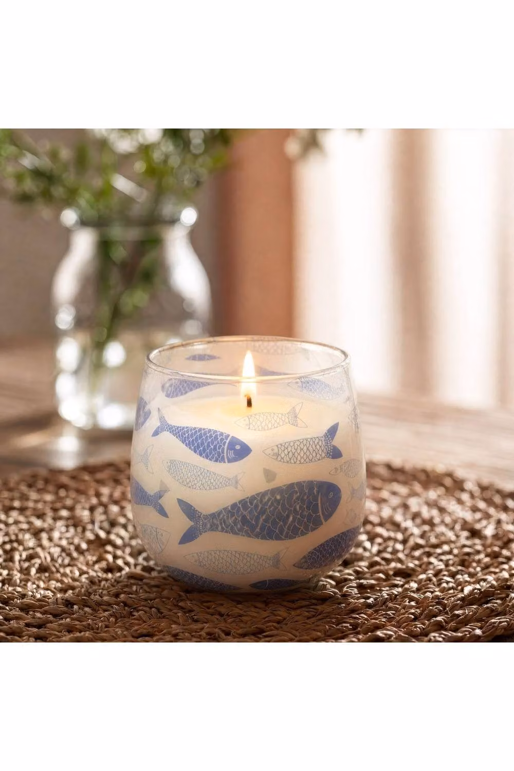 KDMD Seabreeze Glass Jar Candle, 45 Hour Burn Time, Blue and Transparent Coastal Scent – 2