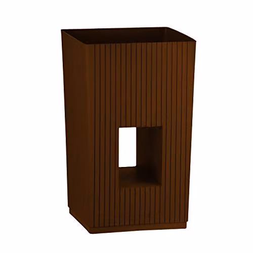 Simpa Cubic Modern Plastic Planter Set of 2, Brown, H 43 cm x Dia 26 cm – 5