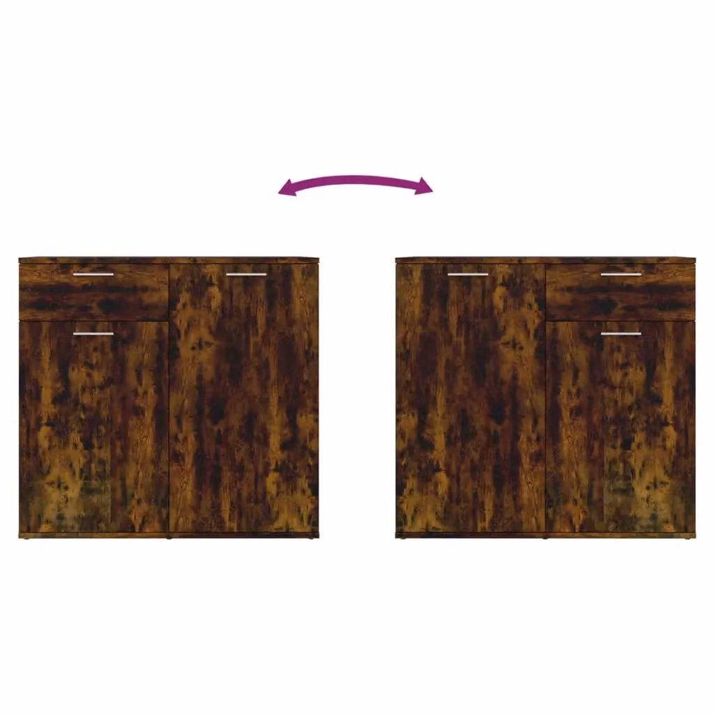 Berkfield Home Smoked Oak Sideboard in Brown, W/D/H: 80 x 36 x 75 cm – 4