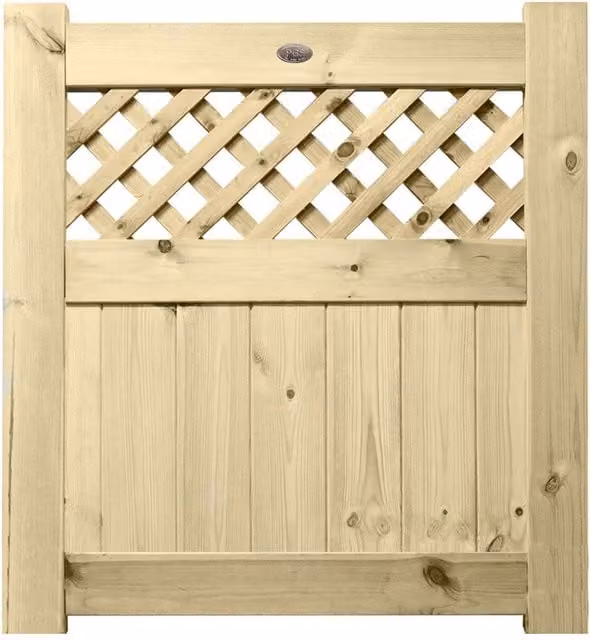 Premier Garden Supplies URBAN Interlocked Tongue Groove Pressure Treated Garden Gate with Diamond Trellis Top, Width: 90 cm