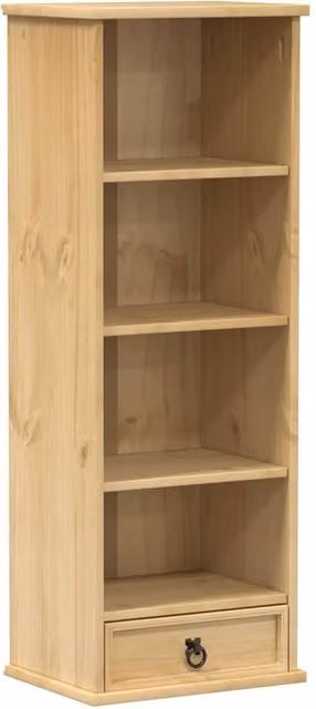 Berkfield Home Corona CD Cabinet in Brown Solid Wood Pine, W/D/H: 40 x 30 x 110 cm