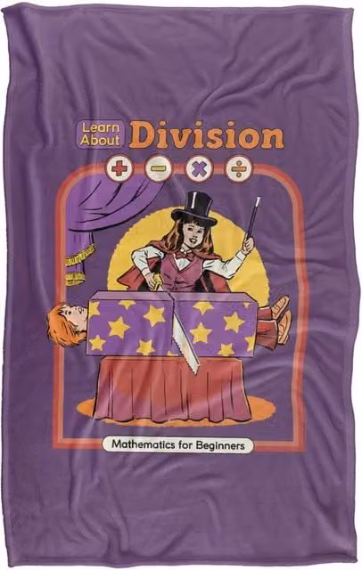 Steven Rhodes Learn About Division Multicolour Silky Soft Fleece Throw Blanket W/D/H: 91 x 147 cm – 1