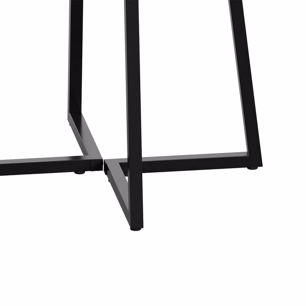 FLAVORA Grey Square Dining Table with Industrial Metal Legs, W/D/H: 80 x 80 x 80 cm – 3