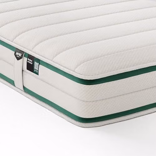 Jay-Be Natural Fresh Hybrid Childrens Mattress in Green and White, W/D/H: 90 x 190 x 18 cm – 1