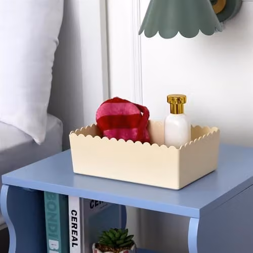 OHS Plastic Storage Organiser Tub in Beige