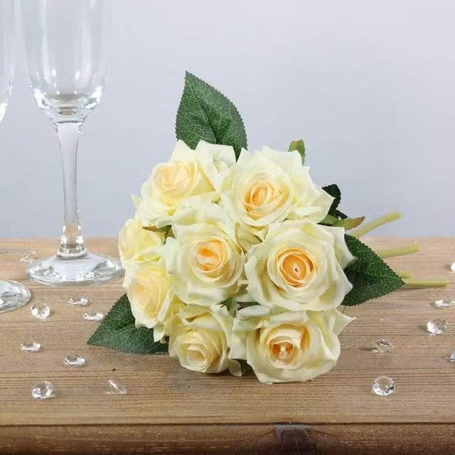 Kingsbury Gifts Artificial Arundel Rose Bouquet in White