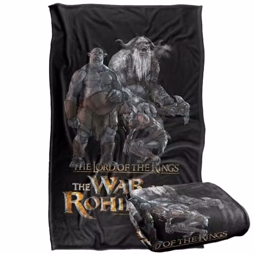 LOGOVISION Lord Of The Rings War Of The Rohirrim Evil Trolls Super Soft Fleece Throw Blanket, Multicolour, W: 91 cm, D: 147 cm