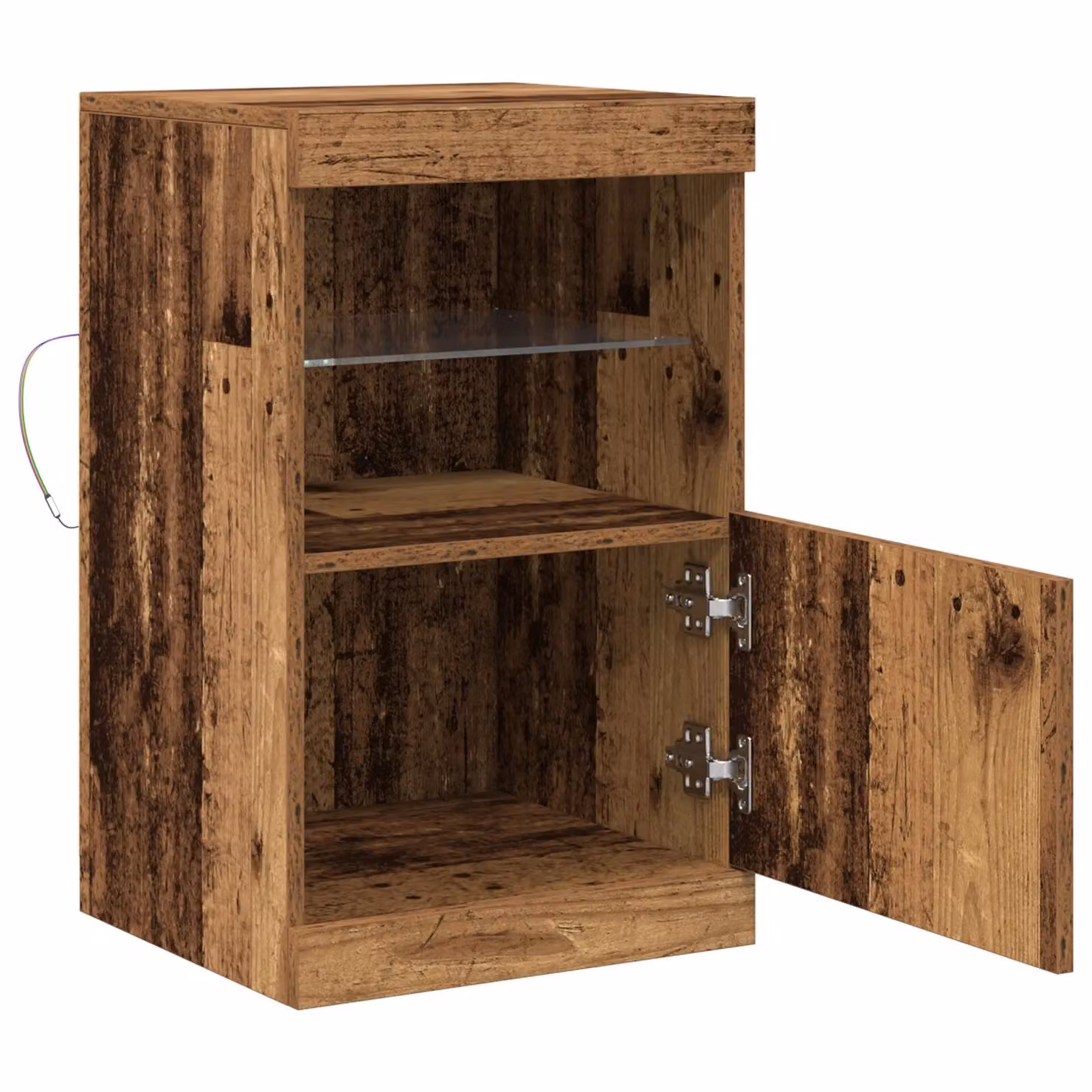 Berkfield Home Rustic Wood Sideboard with Integrated LED Lights, Brown, W: 41 cm, D: 37 cm, H: 67 cm – 4
