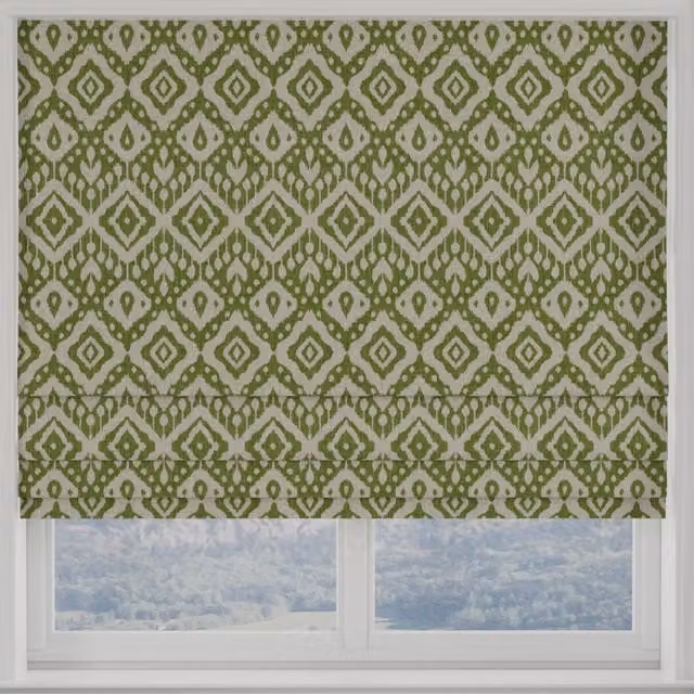 Terrys Marrakech Graphic Blackout Made to Measure Roman Blind in Emerald Green
