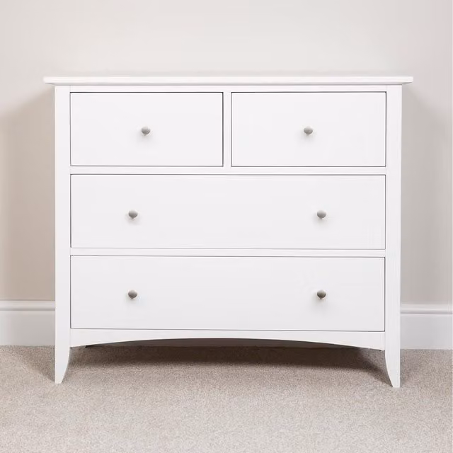 Statement Furniture Edward Hopper 2 over 2 Chest of Drawers in White