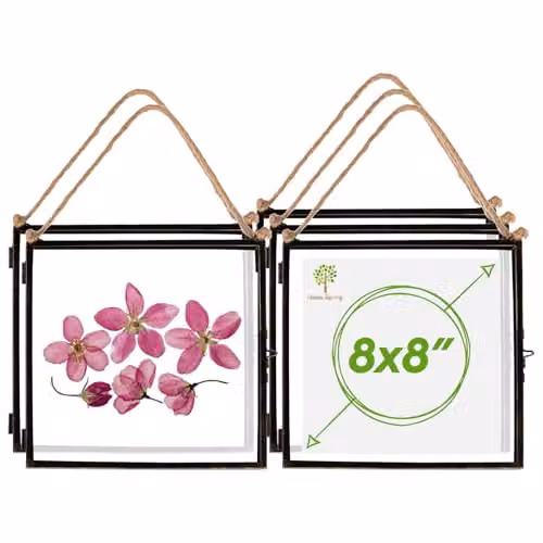 Nicola Spring Pack of 5 Black Metal Hanging Square Photo Frames, 20 x 20 cm