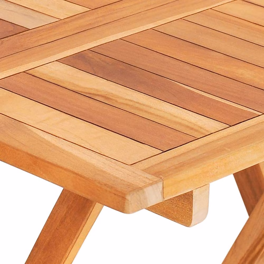 Berkfield Home Folding Bistro Table in Brown Solid Teak Wood, W/D/H: 60 x 60 x 65 cm – 2