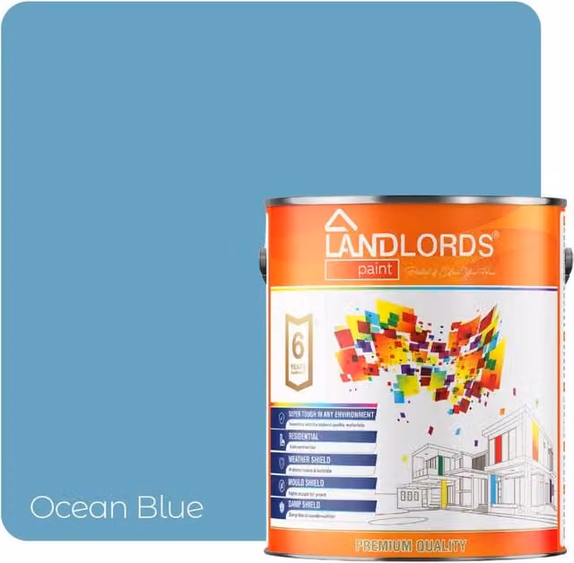 Landlords Paint Ocean Blue Weatherproof Quick Drying Water Based Shed and Fence Paint, 20 l – 1