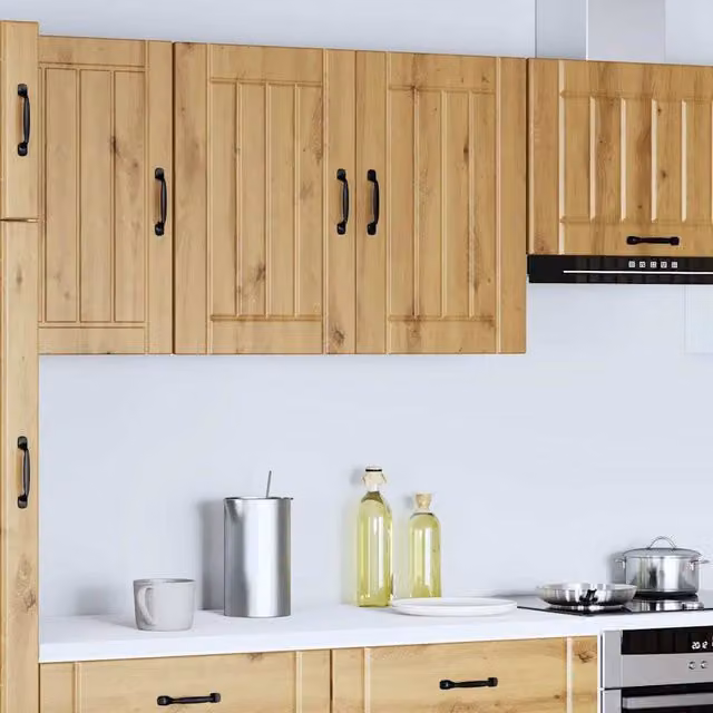 Berkfield Home Lucca Artisan Oak Kitchen Wall Cabinet in Brown, W/D/H: 80 x 31 x 60 cm
