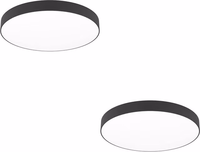 Loops 2 Pack Modern Black LED Semi-Flush Ceiling Lights – 1