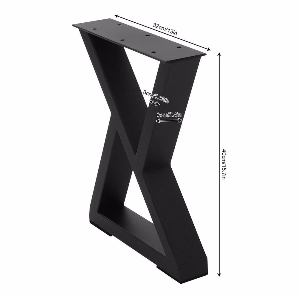 Havendro Metal Coffee Table and Desk Leg Set of 2, Black, W/D/H: 40 x 32 x 32 cm – 2