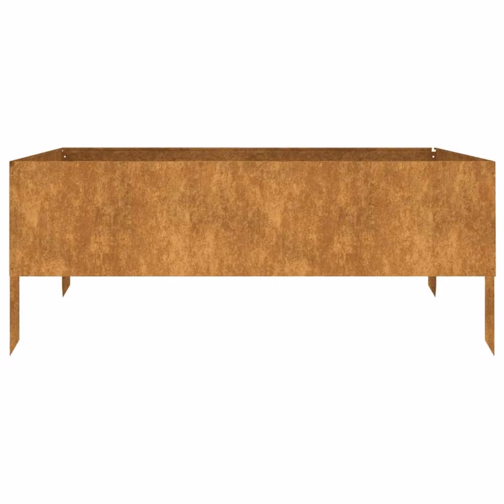 Berkfield Home Garden Corten Steel Raised Bed in Brown, W/D/H: 100 x 100 x 41 cm – 3
