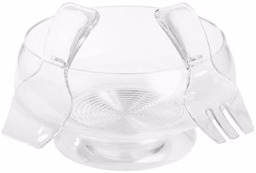 KitchenCraft Salad on Ice Set in Transparent Acrylic with Servers and Ice Compartment, Diameter: 25 cm – 1