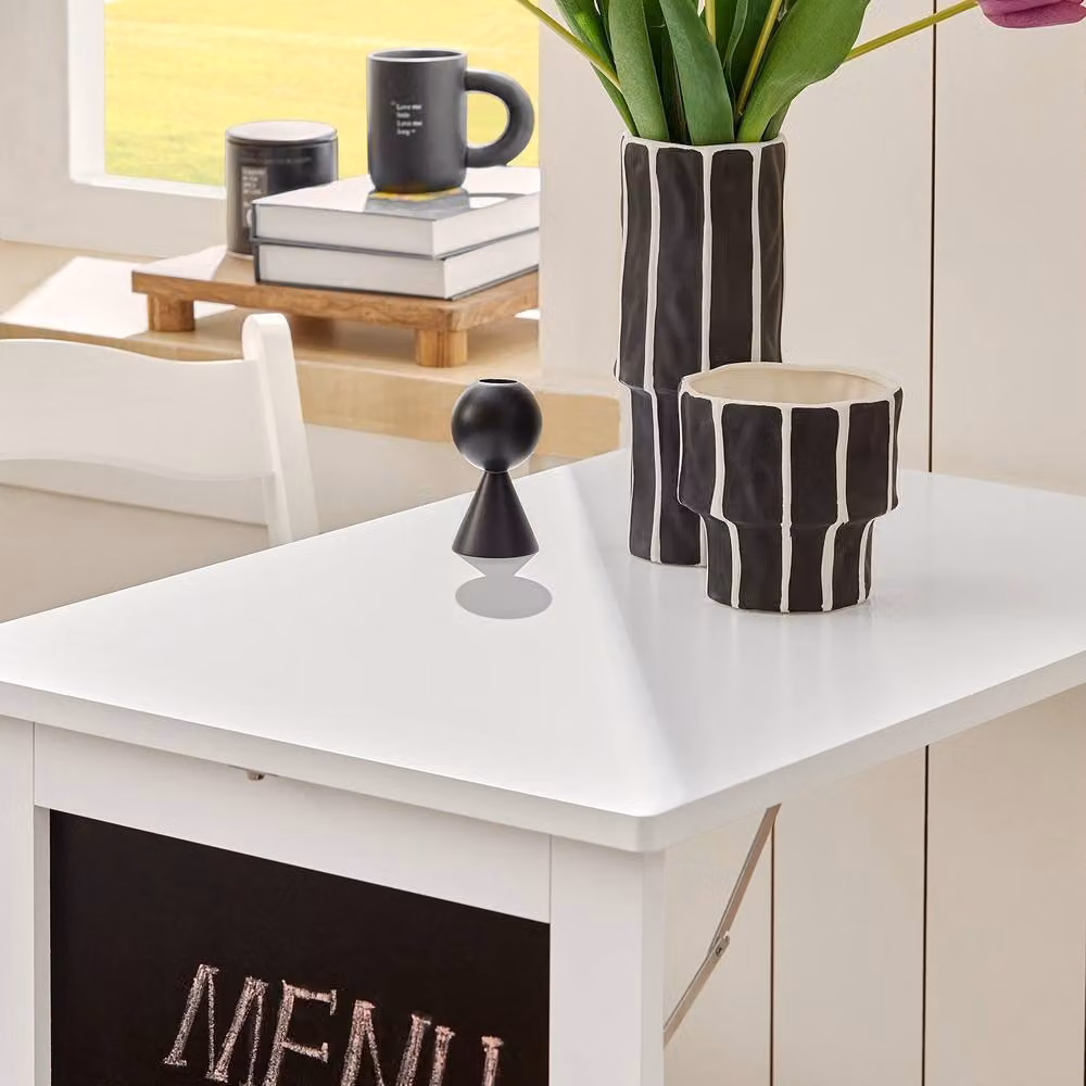 SoBuy Wall-Mounted Folding Table with Chalkboard Front in White – 7
