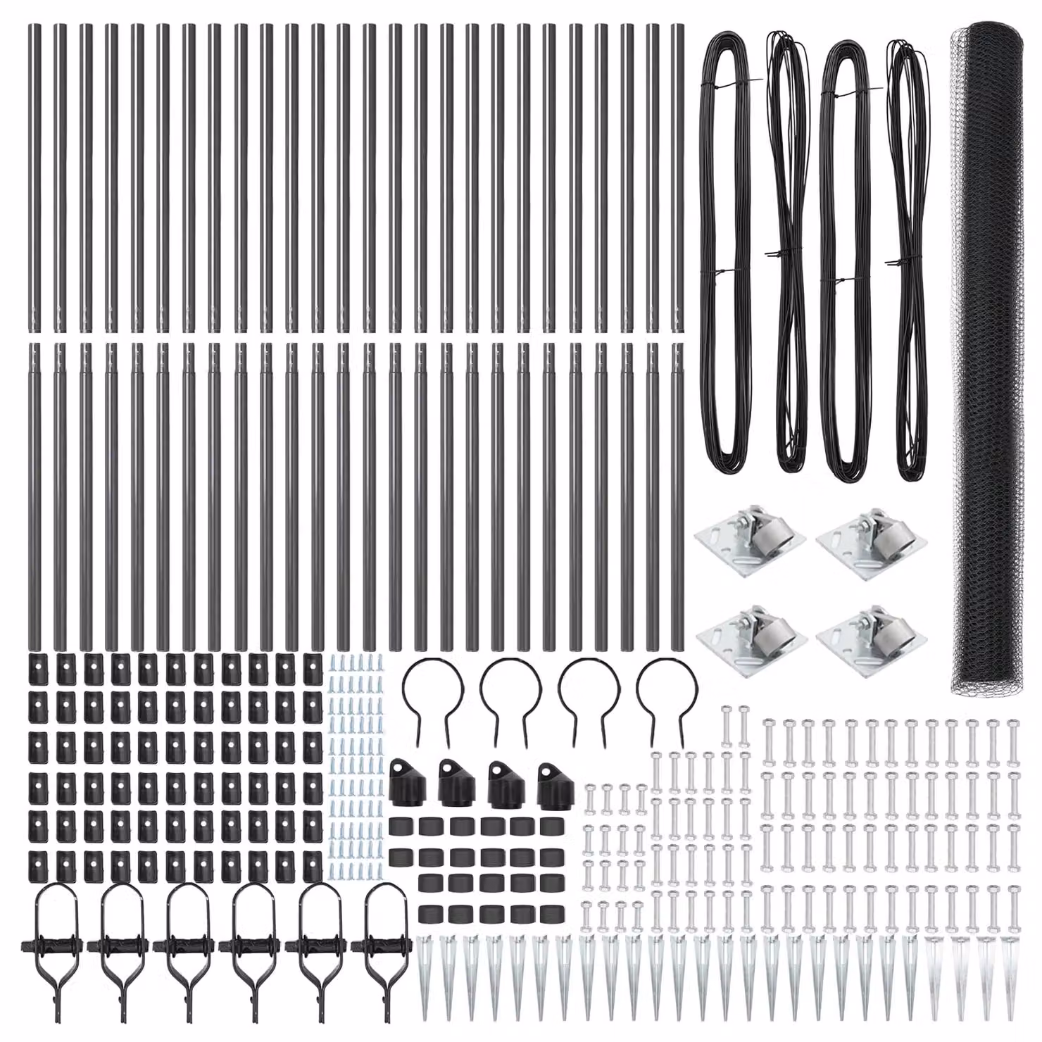Berkfield Home Grey Powder-Coated Steel Hexagon Fence, H: 160 cm x W: 50 m – 2