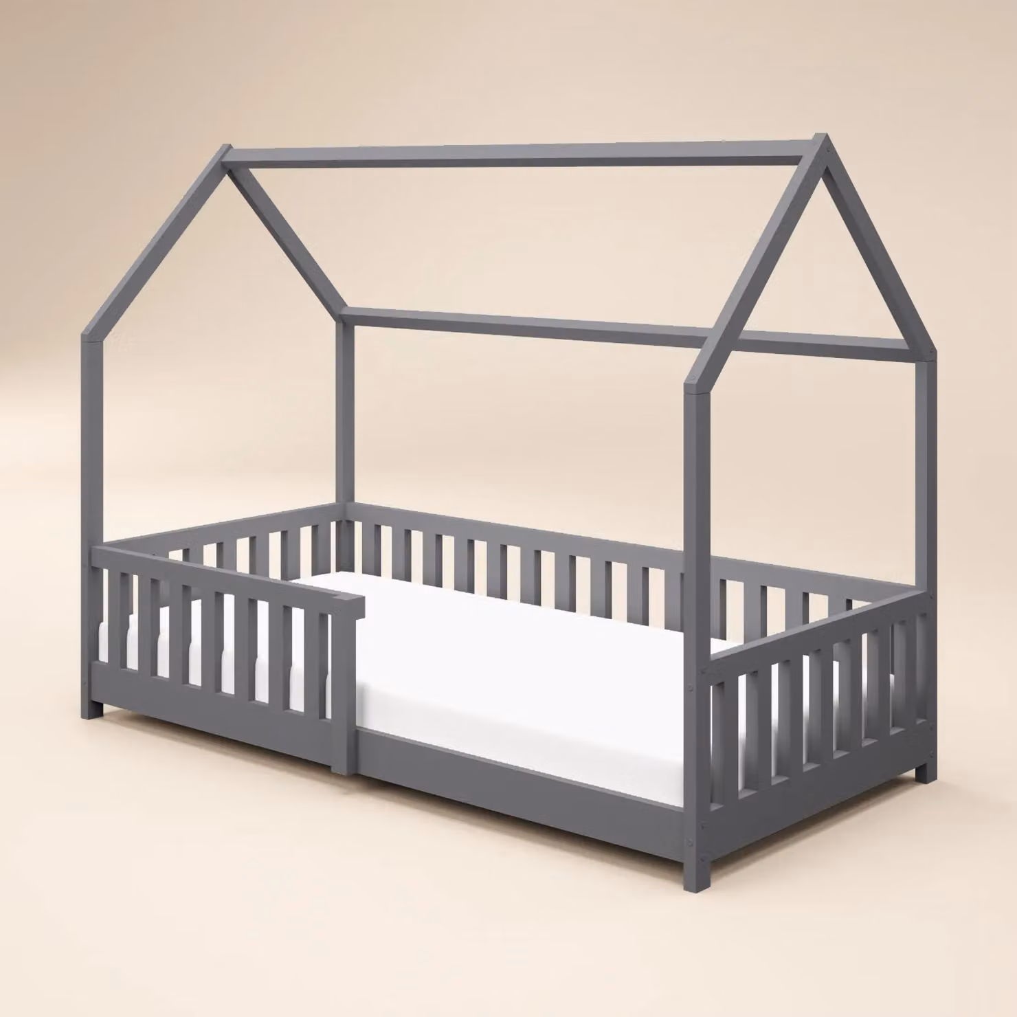 Flair Explorer Wooden Playhouse Bed in Grey, Solid Pine, W/D/H: 90 x 190 x 151 cm – 2