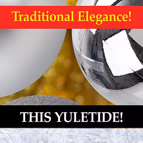 VFM e-Store Silver Round Christmas Baubles, 3 Pack, Diameter: 12 cm – 7