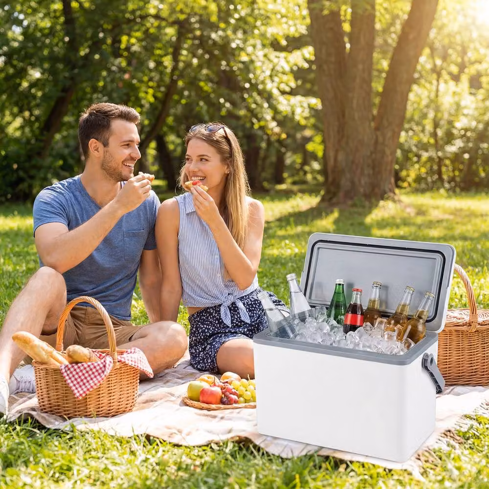Costway Portable Hard Cooler 12L Injection Moulded Insulated Ice Chest in White – 7