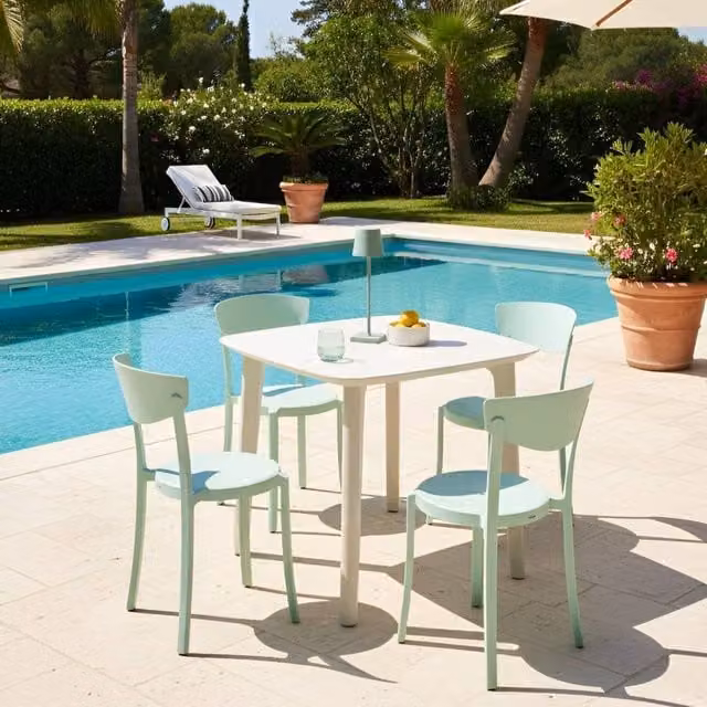 Wyld and Coco Green Stackable Polypropylene Garden Chairs