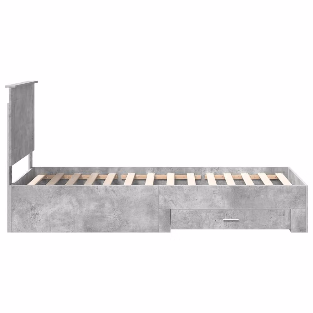 Berkfield Home Modern Bed Frame with Drawers in Concrete Grey, W/D/H: 90 x 200 cm, Engineered Wood – 2