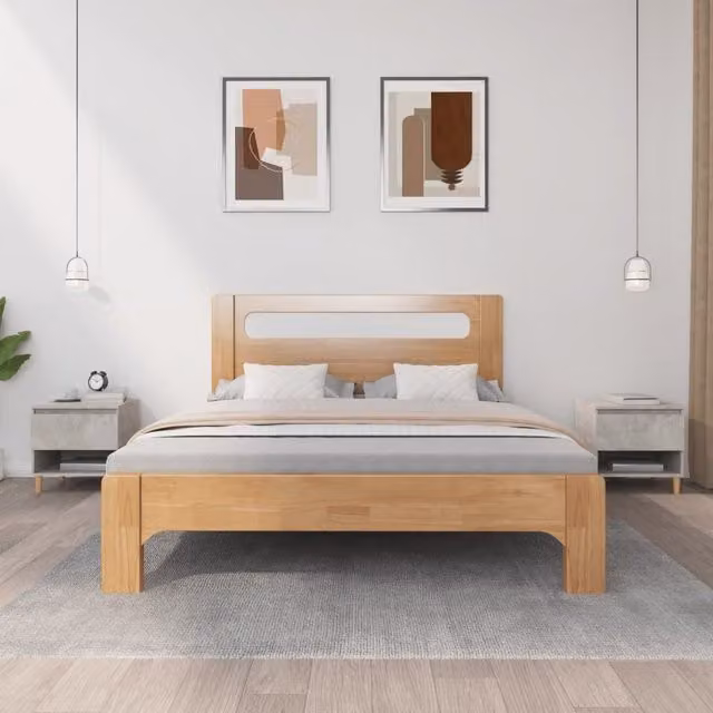 Berkfield Home Set of 2 Bedside Tables in Concrete Grey, W/D/H: 50 x 46 x 50 cm