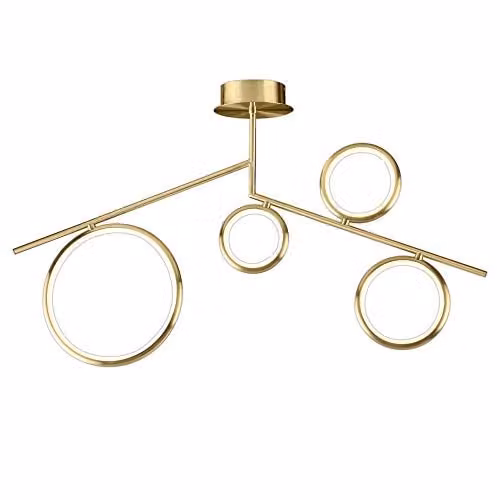 Netlighting Olimpia LED Ceiling Light, 42W, 3000K Warm White, 3150lm, Gold/Brass, IP20
