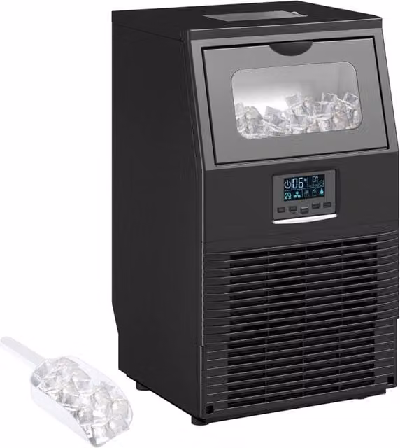 HOMCOM Commercial Ice Maker with 4kg Storage and Digital Display, Black