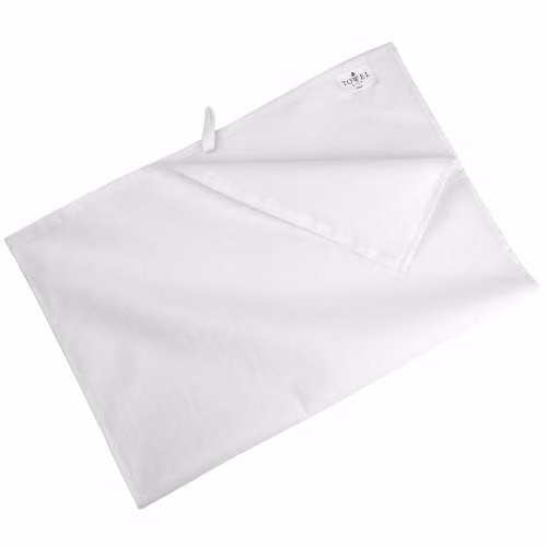 Towel City White Cotton Tea Towel, W: 50 cm, H: 70 cm