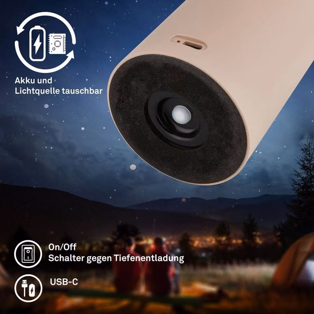 Briloner Rechargeable LED Table Lamp with Touch Dimming, IP44 Outdoor Night Light, Beige, W/D/H: 13 x 13 x 20.6 cm – 7