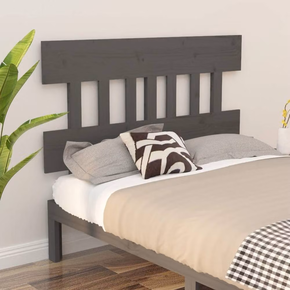 Berkfield Home Grey Rustic Solid Pine Wood Bed Headboard W: 203.5 cm, D: 3 cm, H: 81 cm – 2