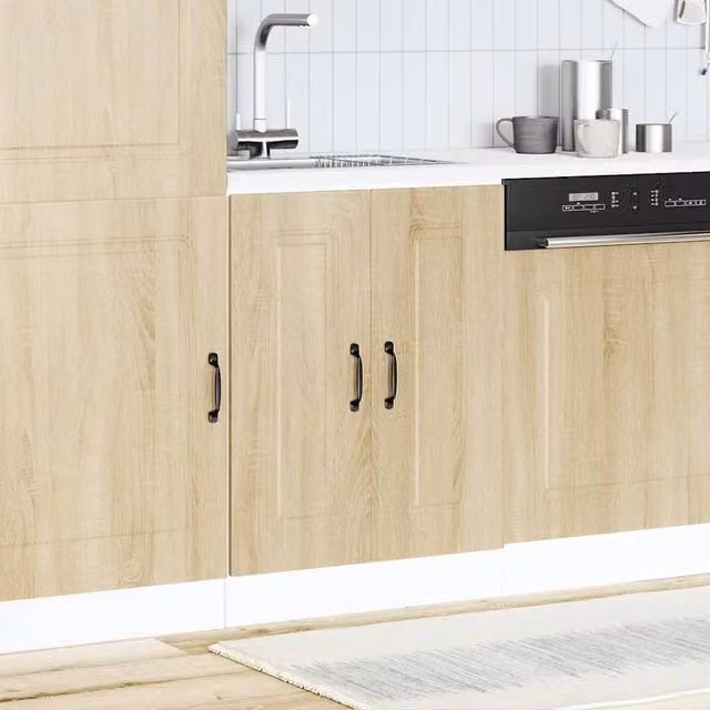 Berkfield Home Kalmar Sink Base Cabinet in Sonoma Oak, Tan/Brown/Beige, W: 60 cm, D: 46 cm, H: 81.5 cm