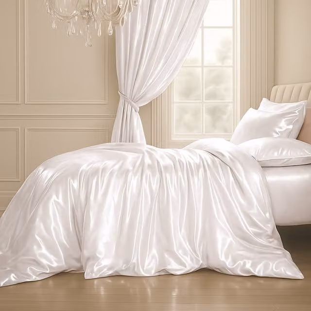 Sweet Dreams White Plain Silk Duvet Cover