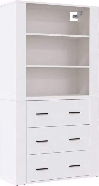 Berkfield Home White Wall Mounted Modern Highboard in Matt MDF