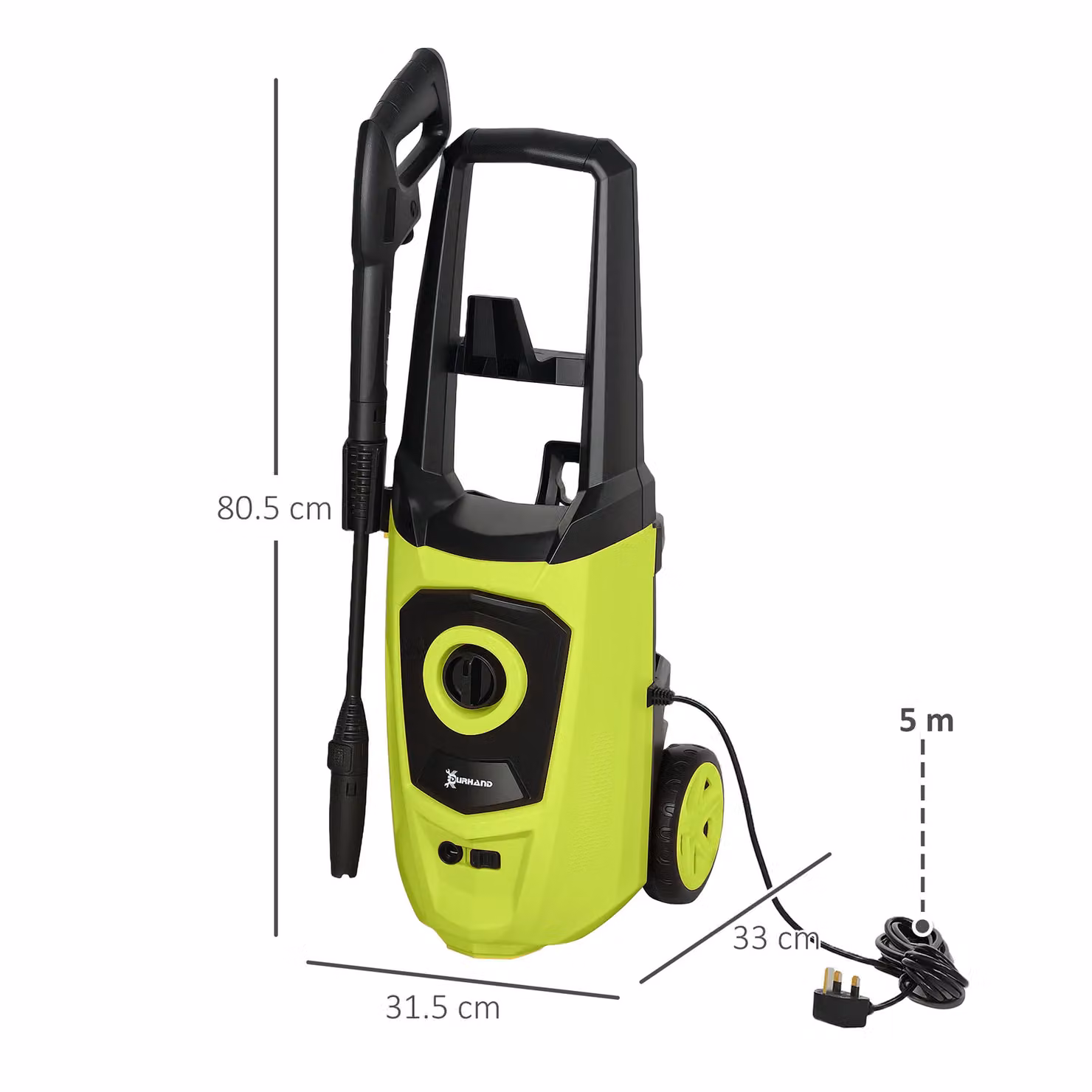 DURHAND Portable Power Washer 1800W, 150 Bar, 510 L/h in Green – 3