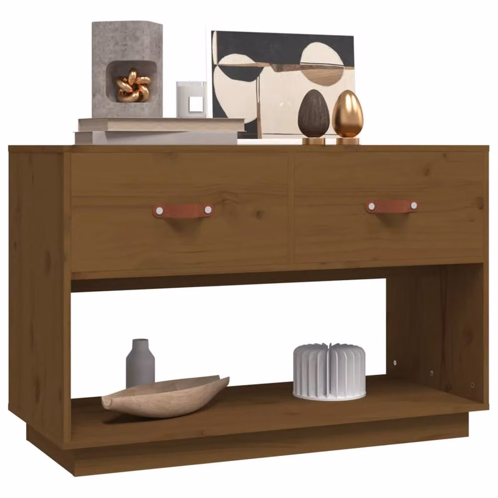 Berkfield Home Honey Brown Solid Wood Pine TV Cabinet W/D/H: 90 x 40 x 60 cm – 4