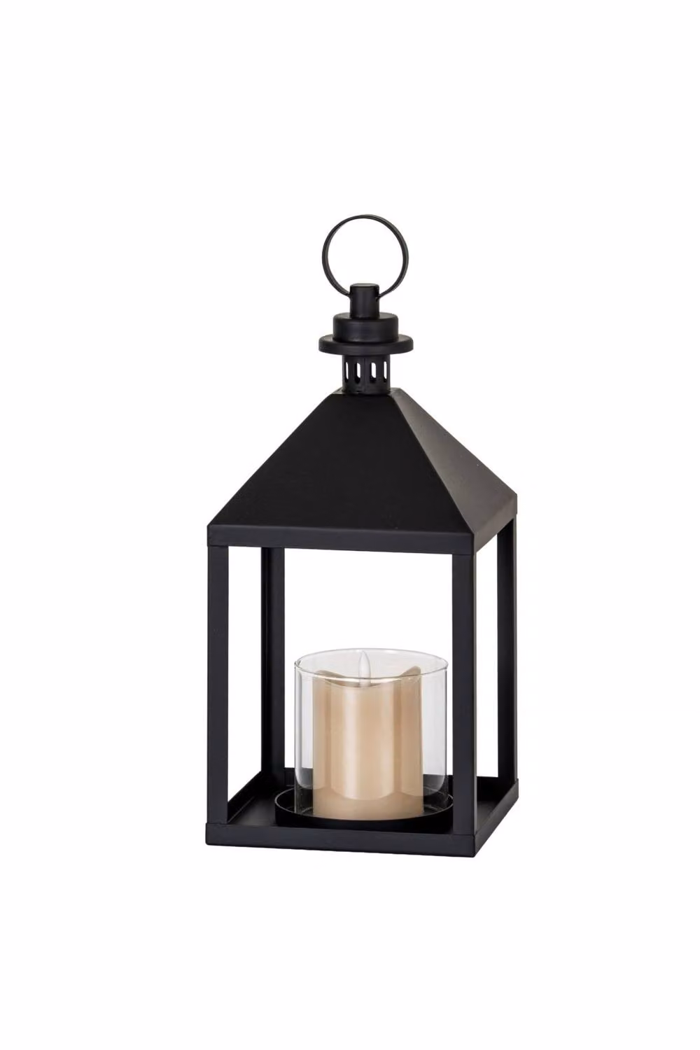 KDMD Astra Medium Modern Metal and Glass Lantern with Candle Holder in Black – 2