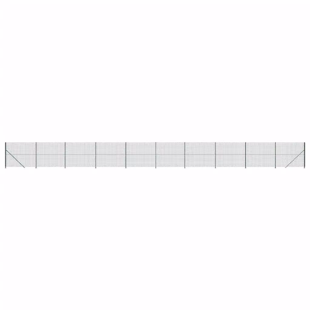 Berkfield Home PVC-Coated Steel Wire Mesh Fence with Flange, Green, H: 2 m x W: 25 m – 2